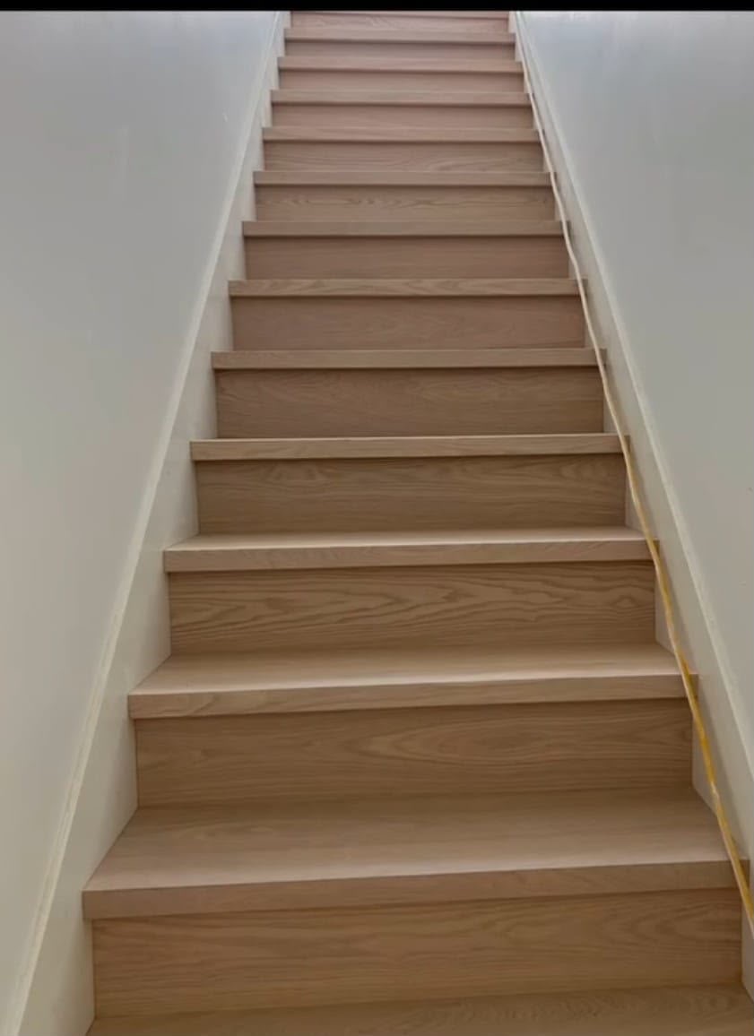 Completed wood staircase