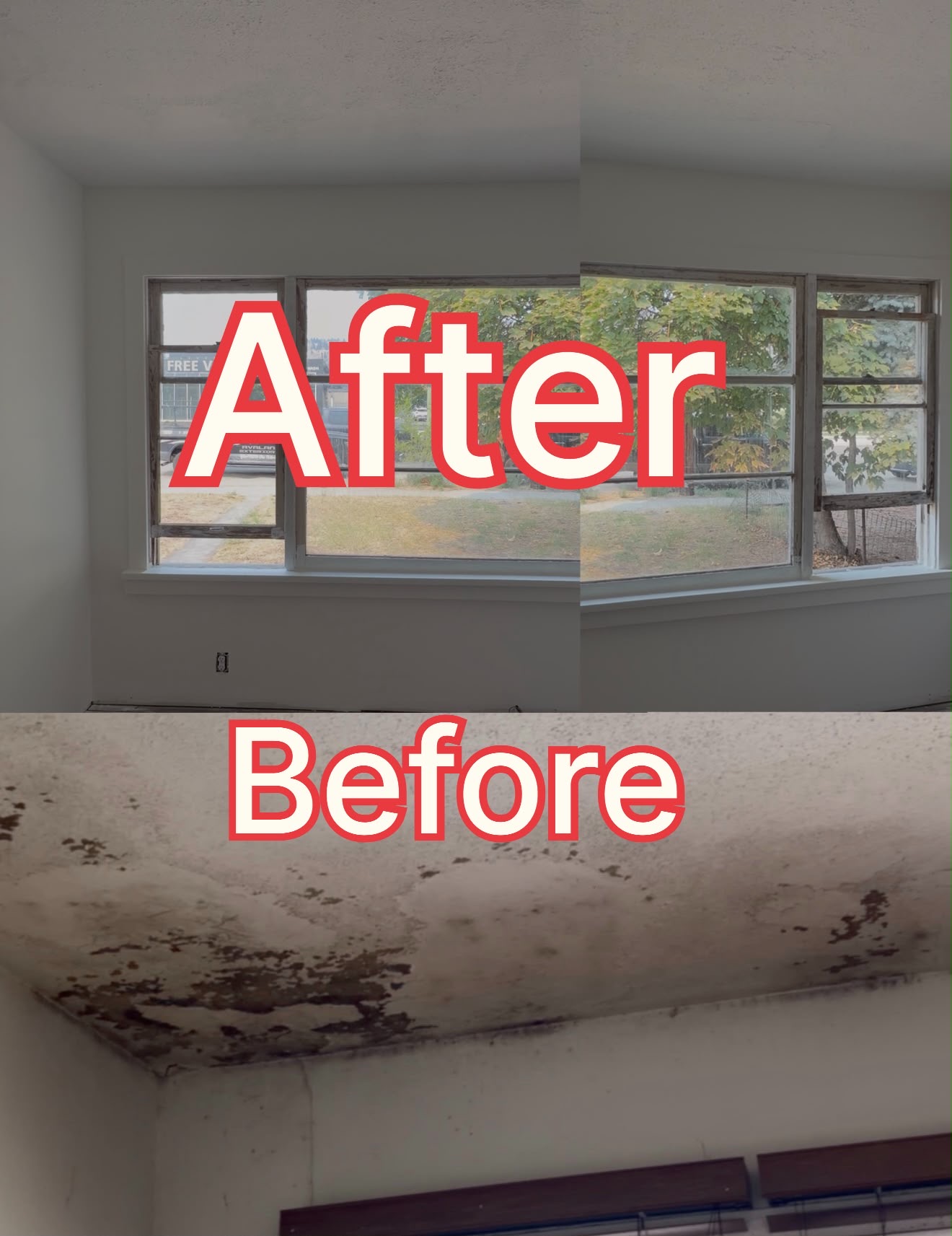 Room renovation before and after finishing work