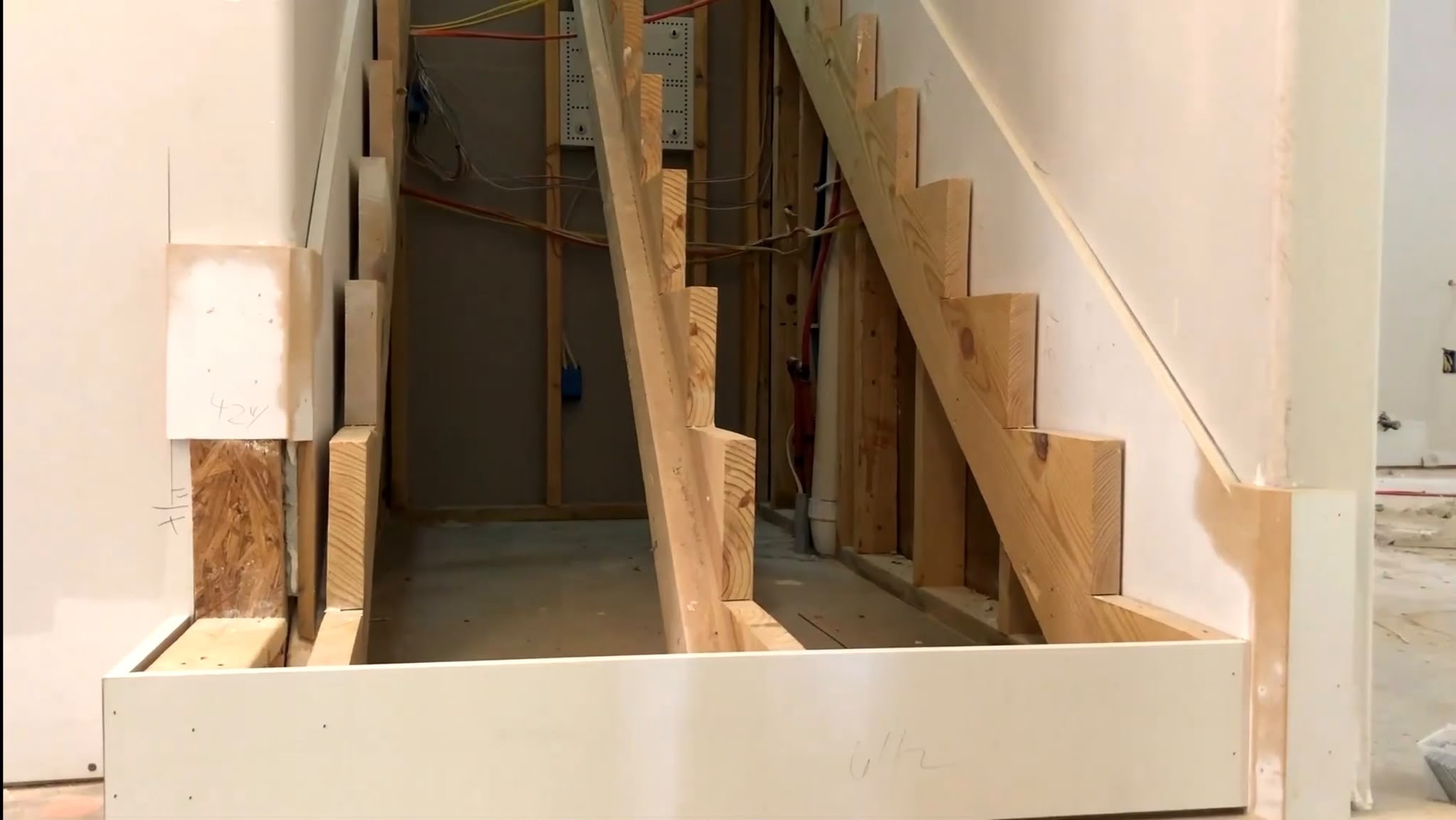 Stair framing under construction