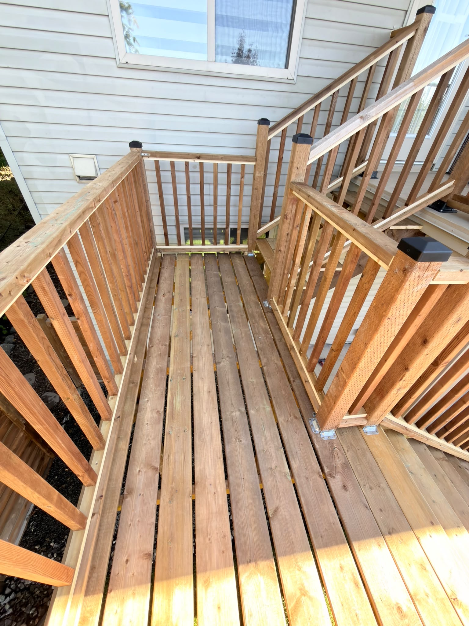 Finished wood deck and railings